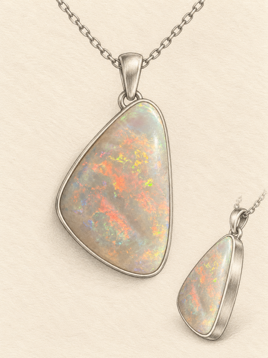 15.25 ct Natural LR Opal Loose or Handmade Silver Pendant