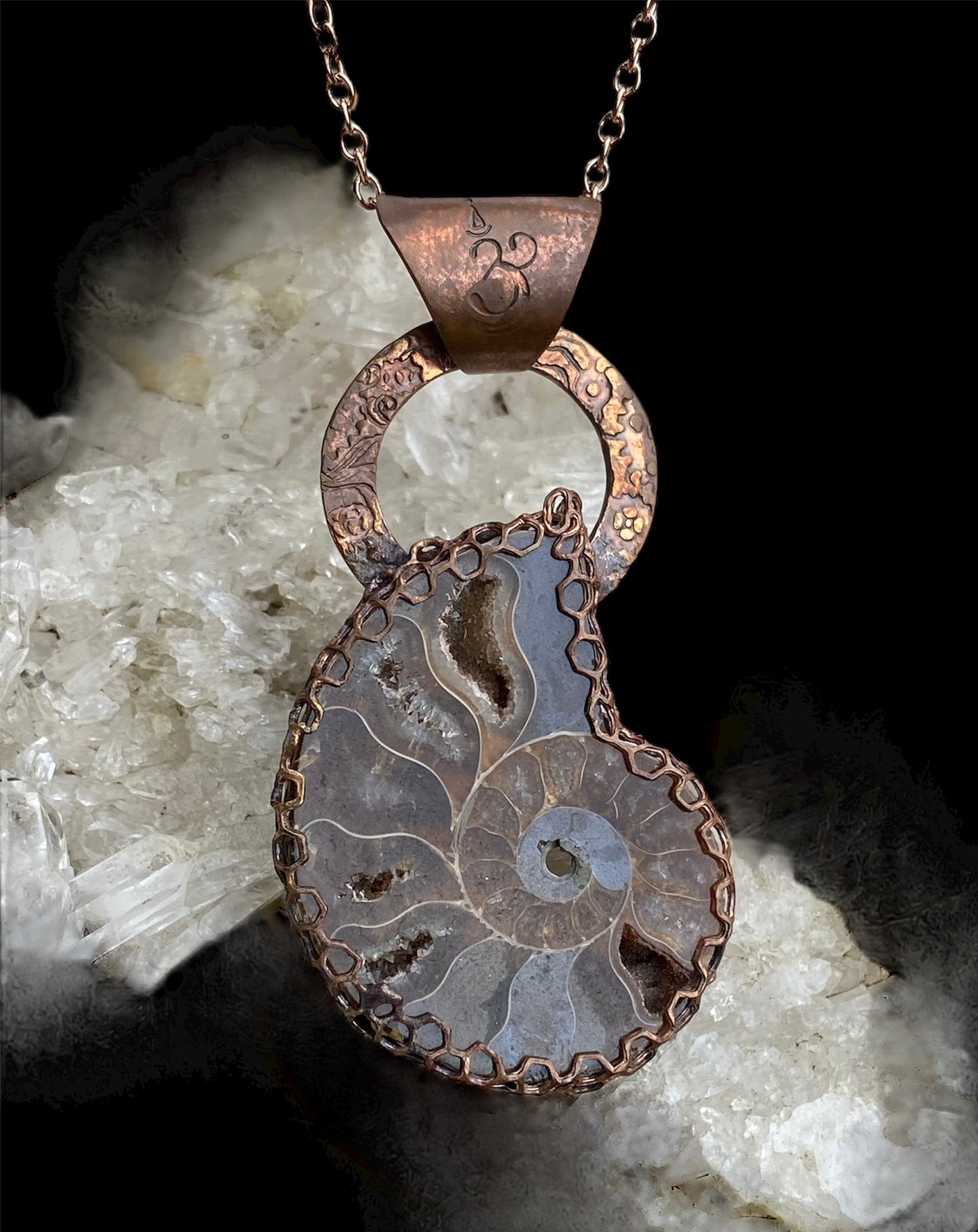 Handcrafted Copper Ammonite Pendant sold