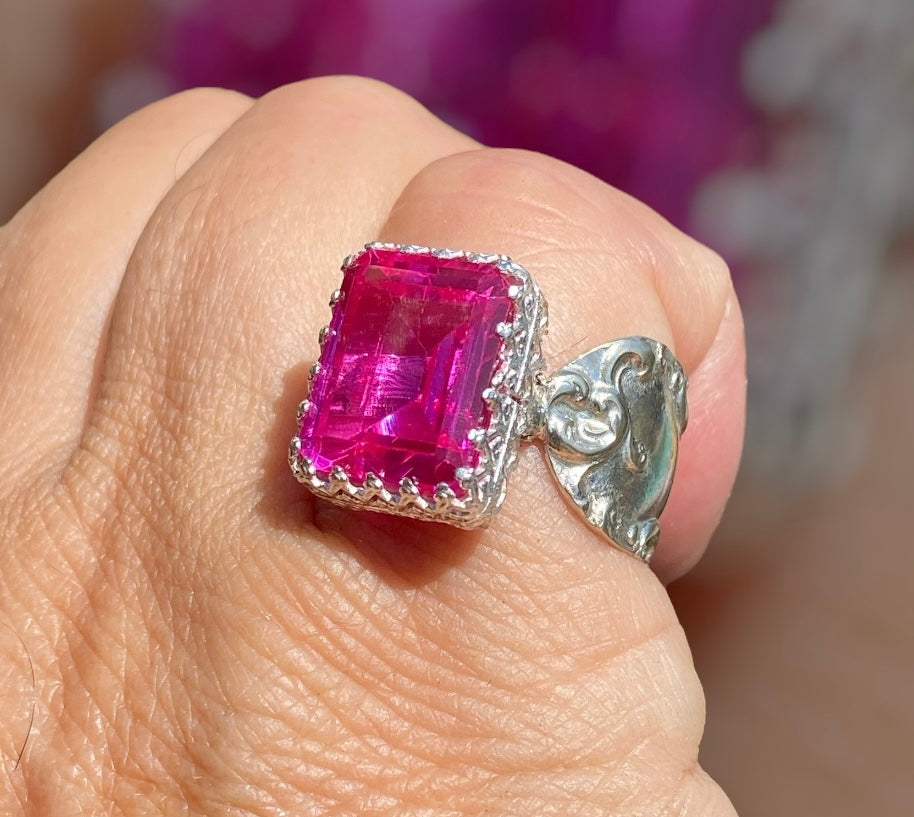 Handmade Pink Topaz Silver Ring sold