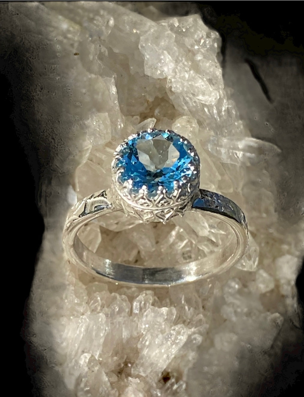 Brilliant Cut Blue Topaz Ring sold