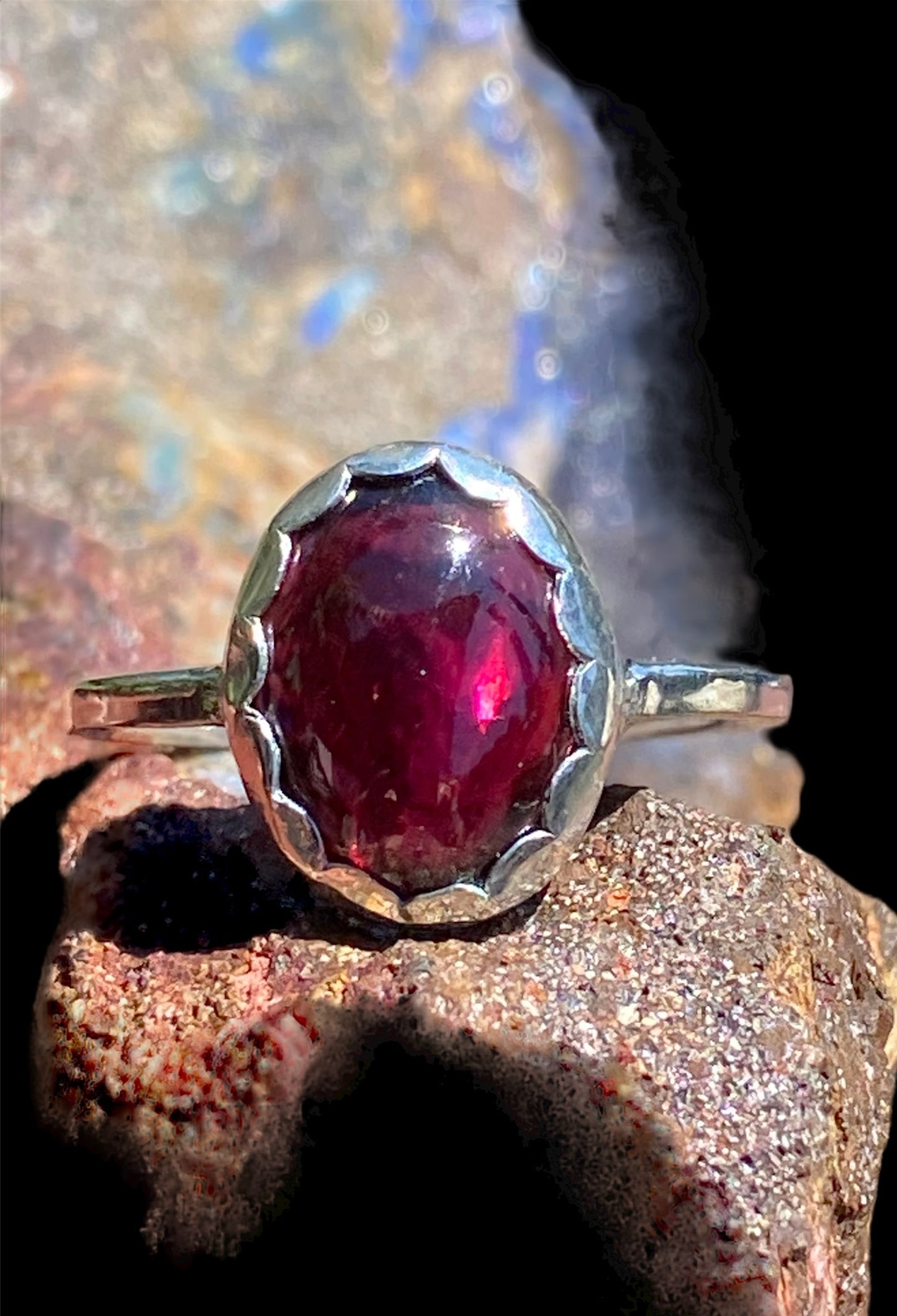 Handmade Rhodolite Garnet Ring