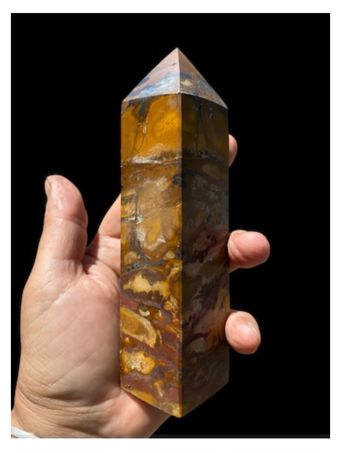 Natural Nellite Gemstone Tower Obelisk sold