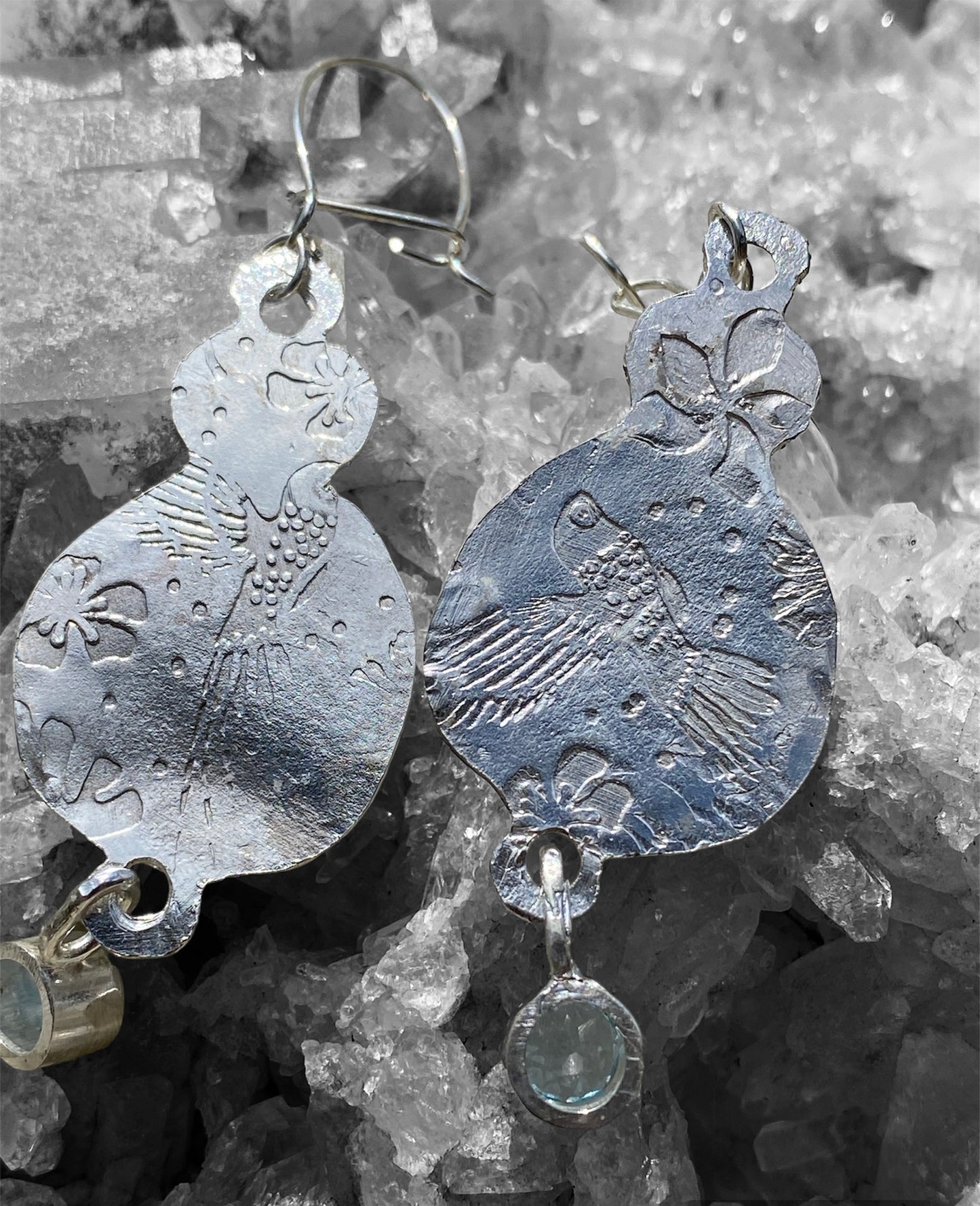 Handmade Larimar, Turquoise and Blue Topaz Earrings sold