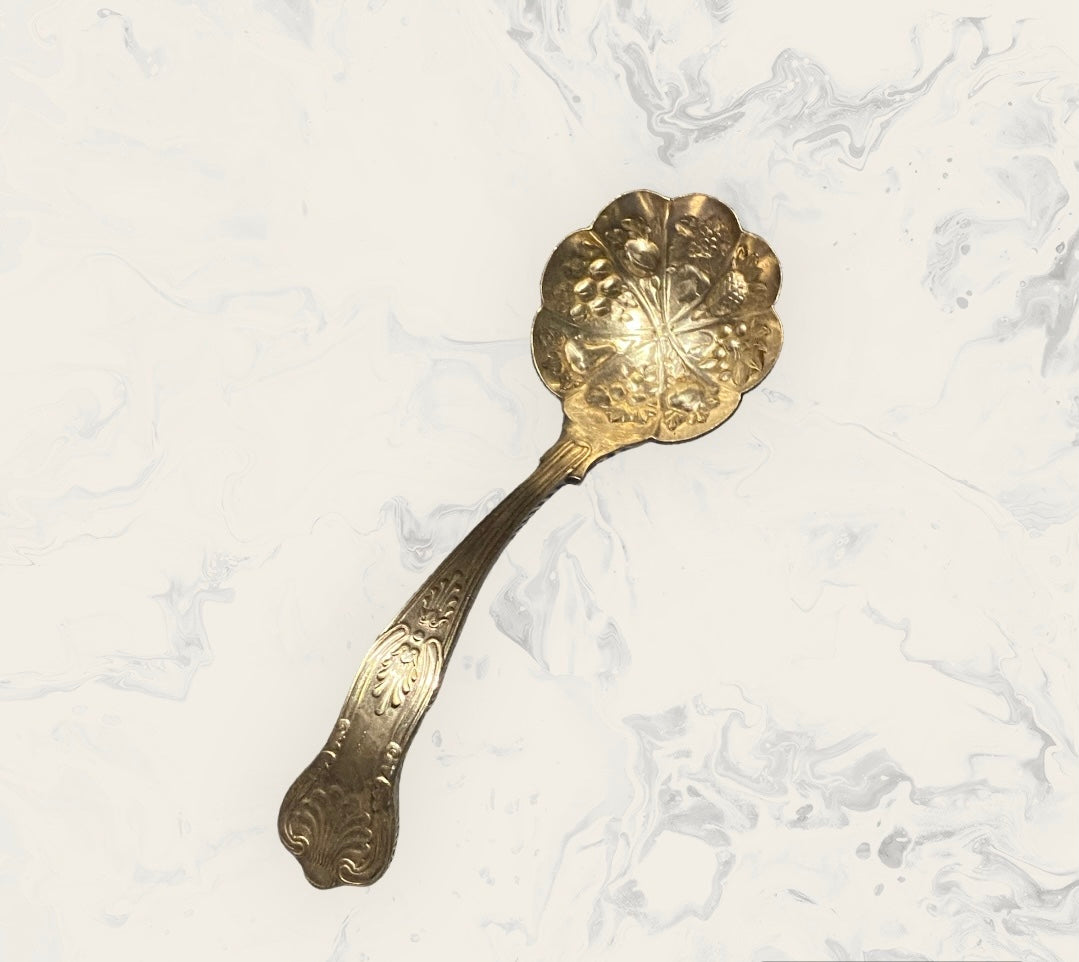 Vintage silver plate ornate BERRY serving spoon