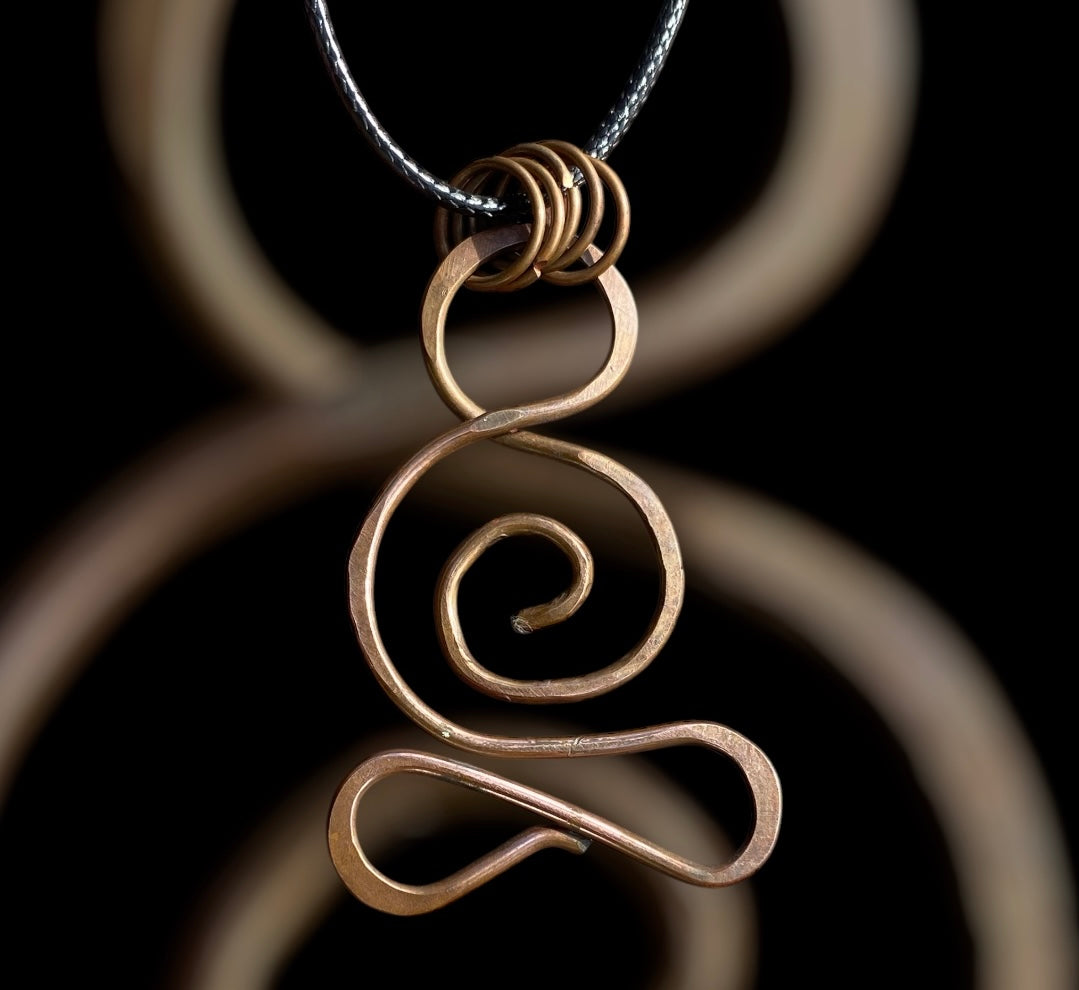 Handmade Copper Unalome Goddess Pendant