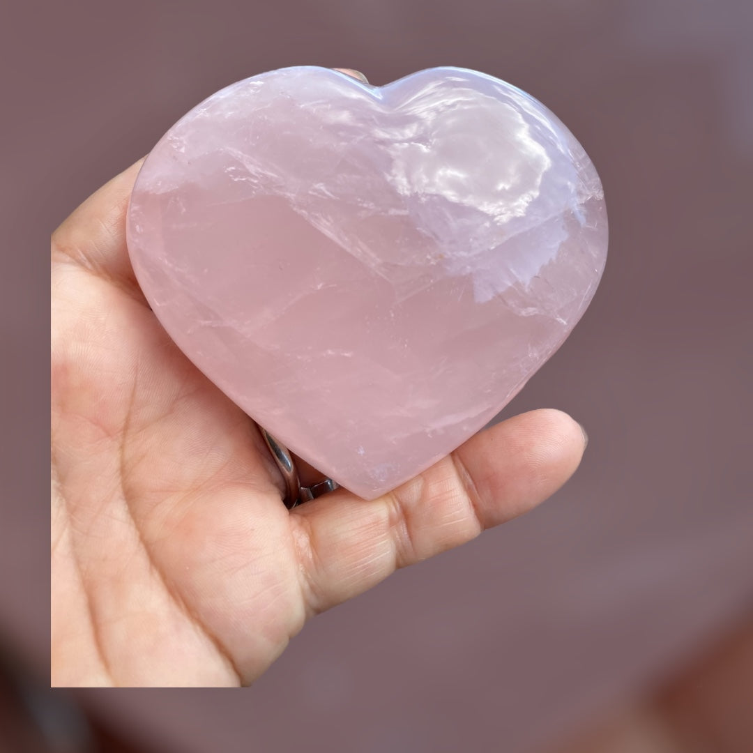 Rose Quartz Heart Carving