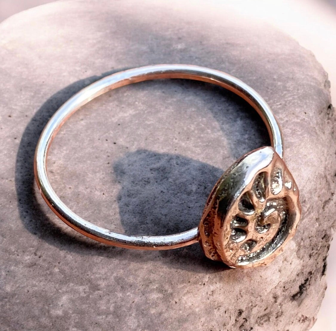 Sterling Silver Mini Ammonite Ring Size 6.5 sold
