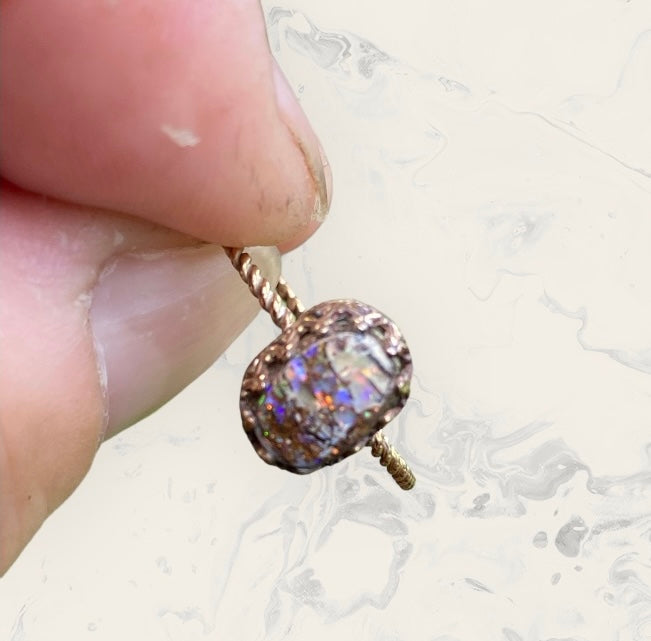 Queensland Boulder Opal Ring 14K Gold Filled Handmade Size 7.75
