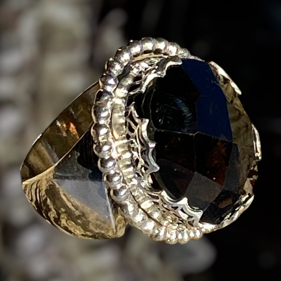 Handcrafted Smoky Quartz Statement Ring in Sterling Silver