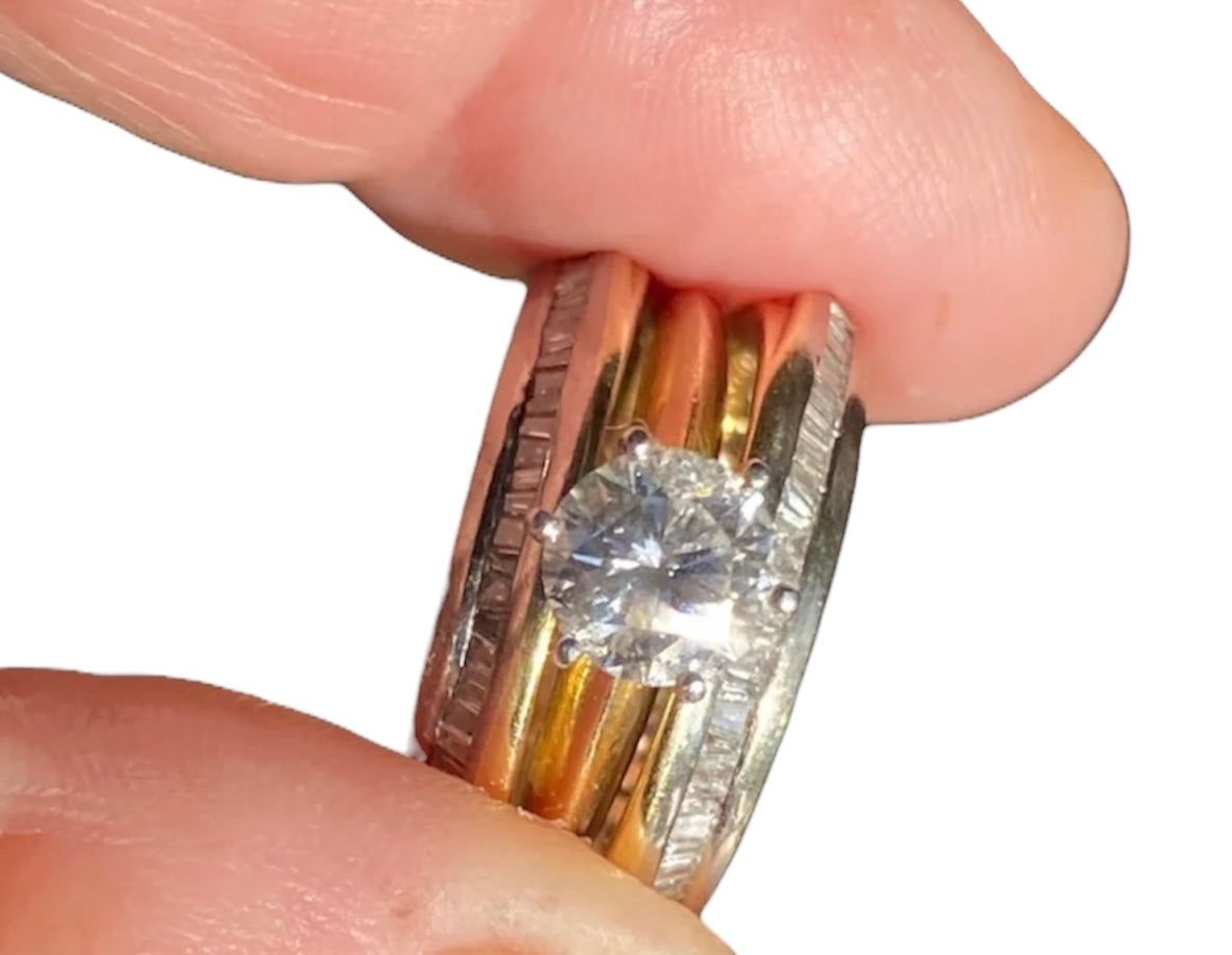 GIA 1.05ct Diamond Solitaire 18k Yellow Gold and Platinum