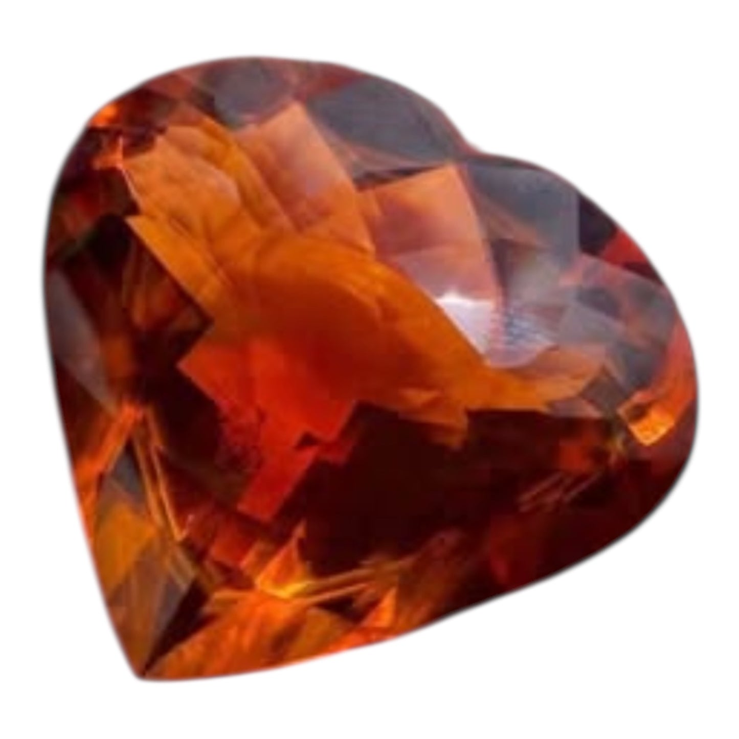 Massive 257ct Heart Shaped Brazilian Madeira Citrine – Collector Display Gemstone