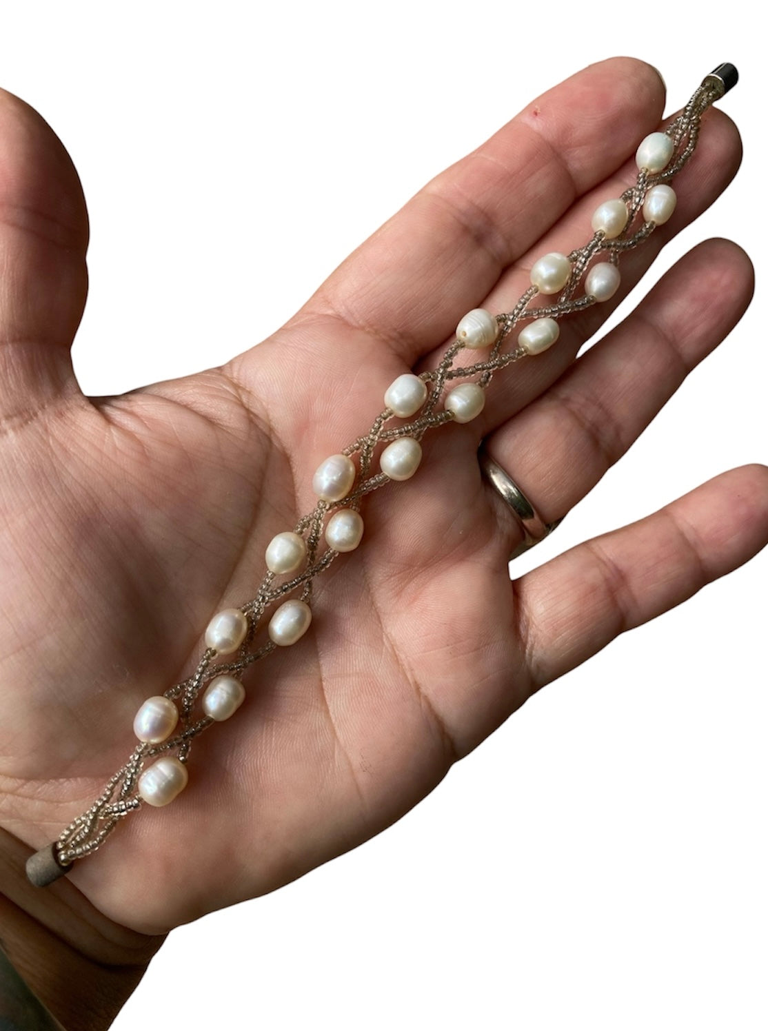 Vintage Freshwater Pearl Bracelet Multi Strand Beaded Design