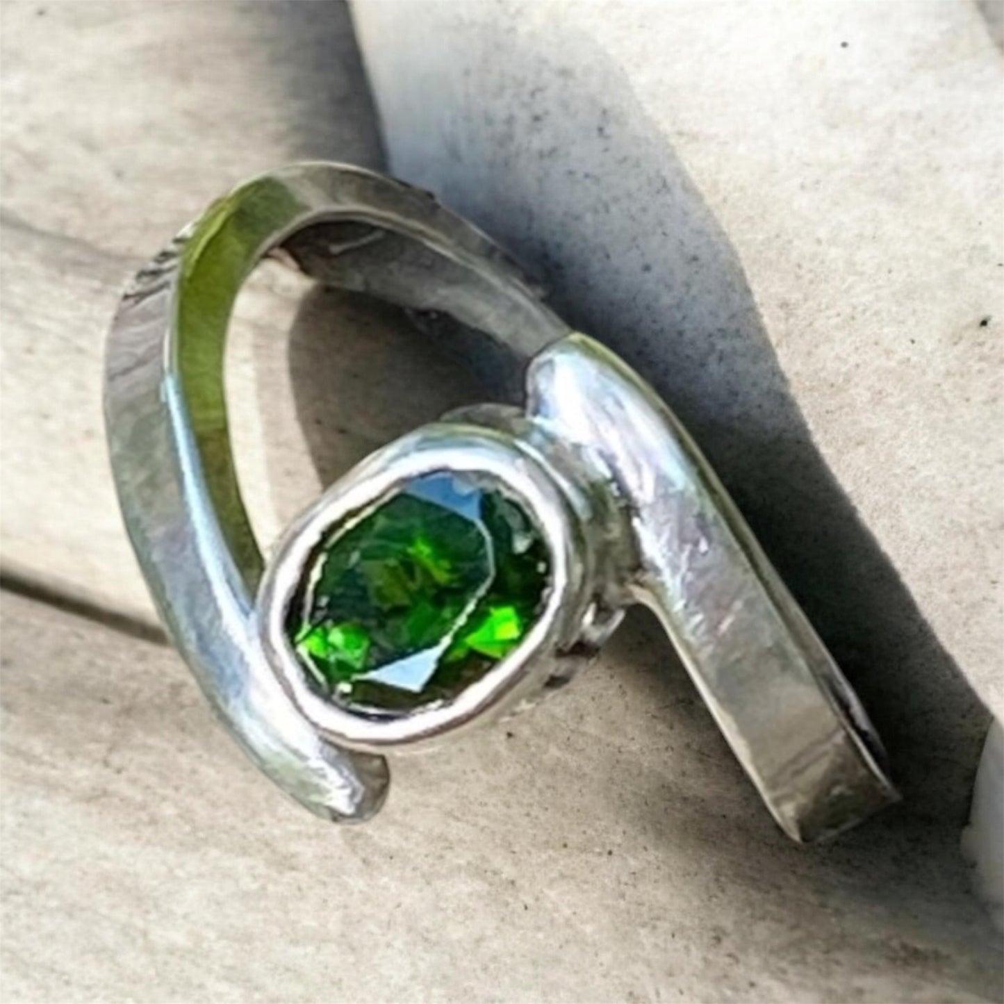 Handmade Chrome Diopside Ring Custom Sterling Silver Statement Ring Australia Sold