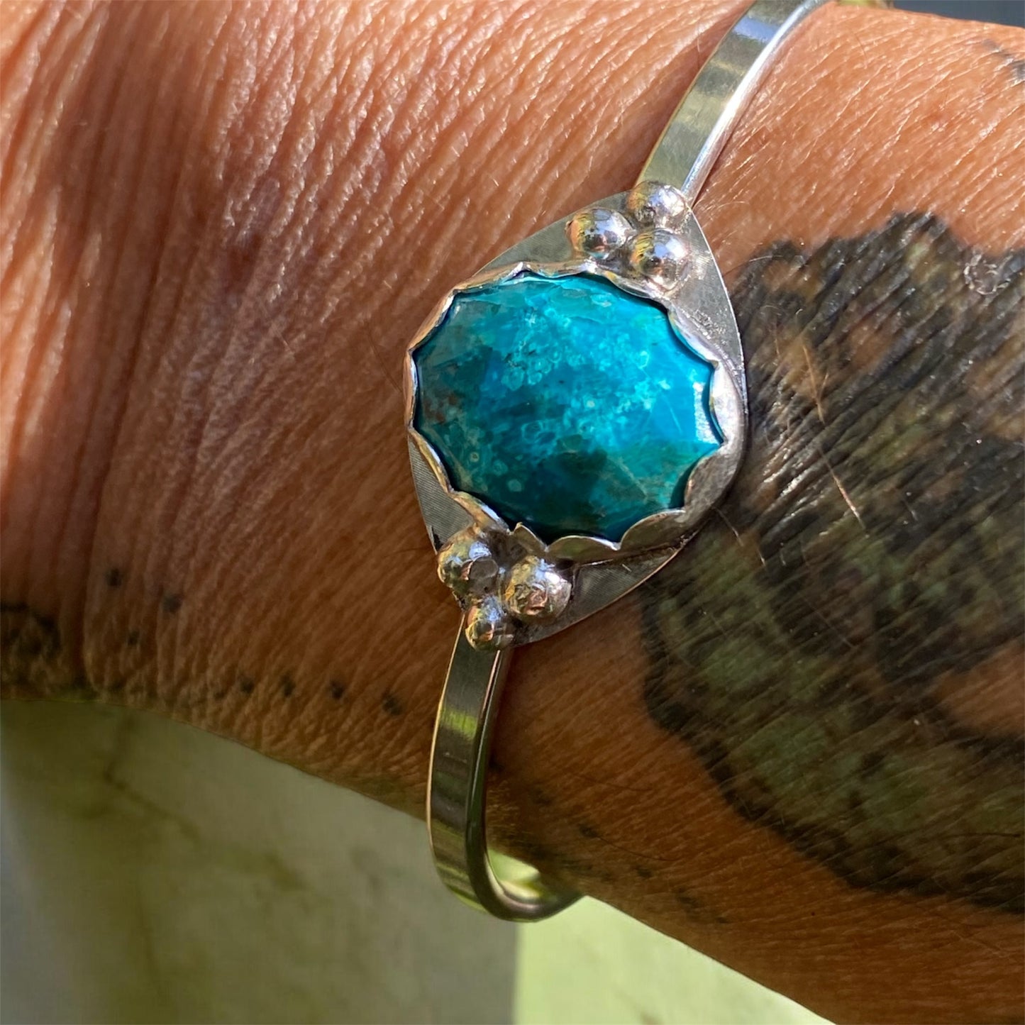 Handmade Sterling Silver Chrysocolla Cuff Bracelet sold