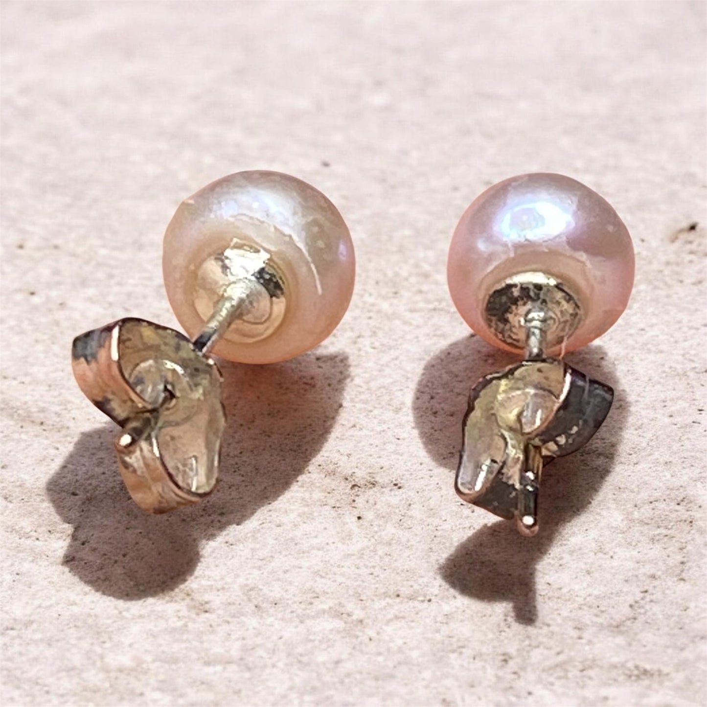 Freshwater Pearl Sterling Silver Stud Earrings 6mm Pink Lustre