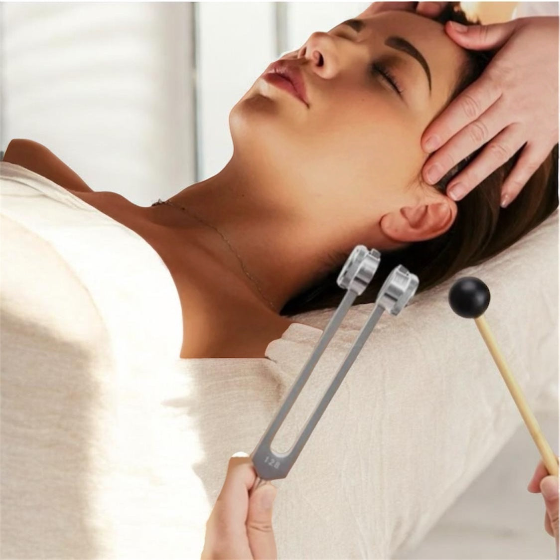 128Hz Weighted Aluminium Alloy Tuning Fork for Sound Healing and Vibrational Therapy