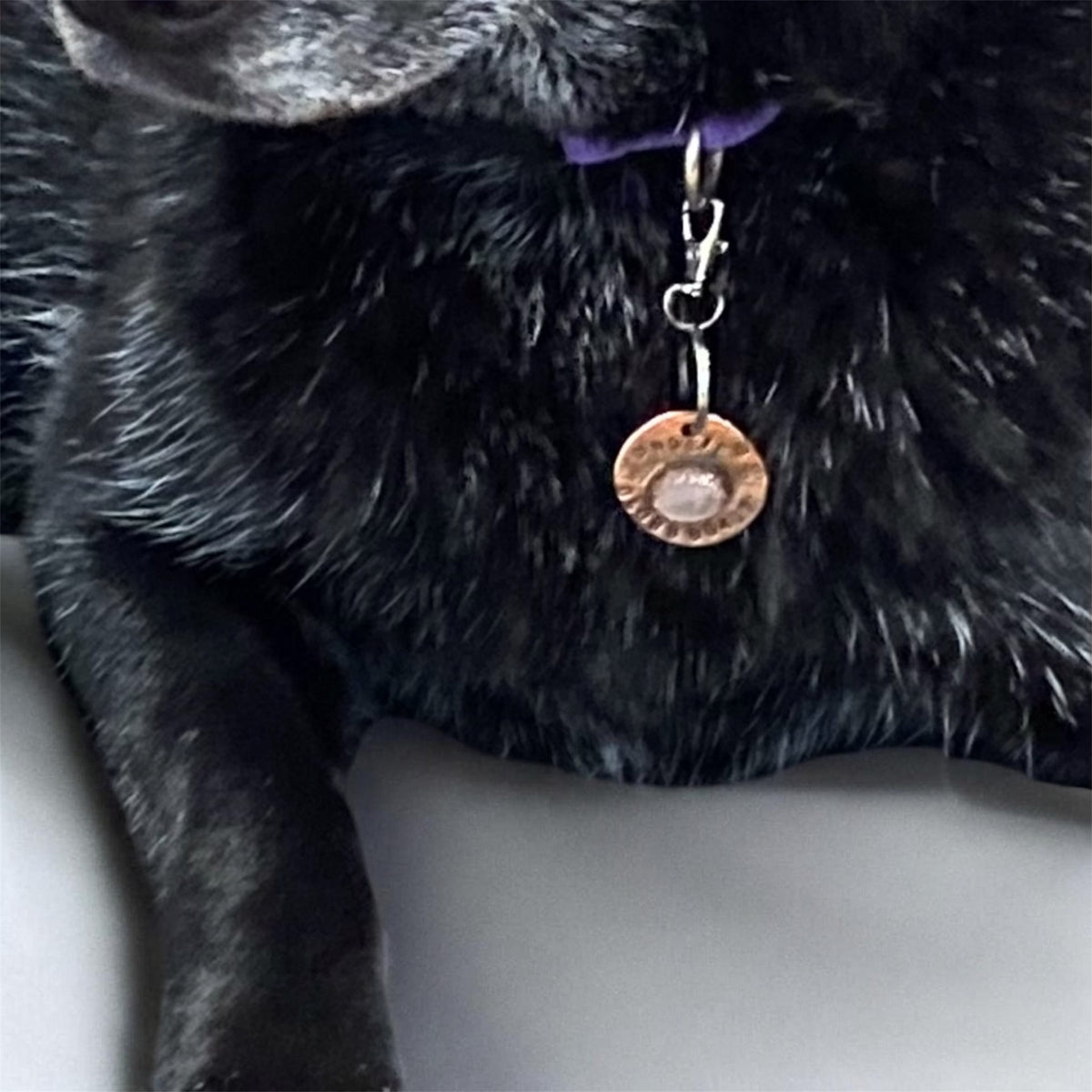 Personalised Copper and Rose Quartz Pet Tag sold