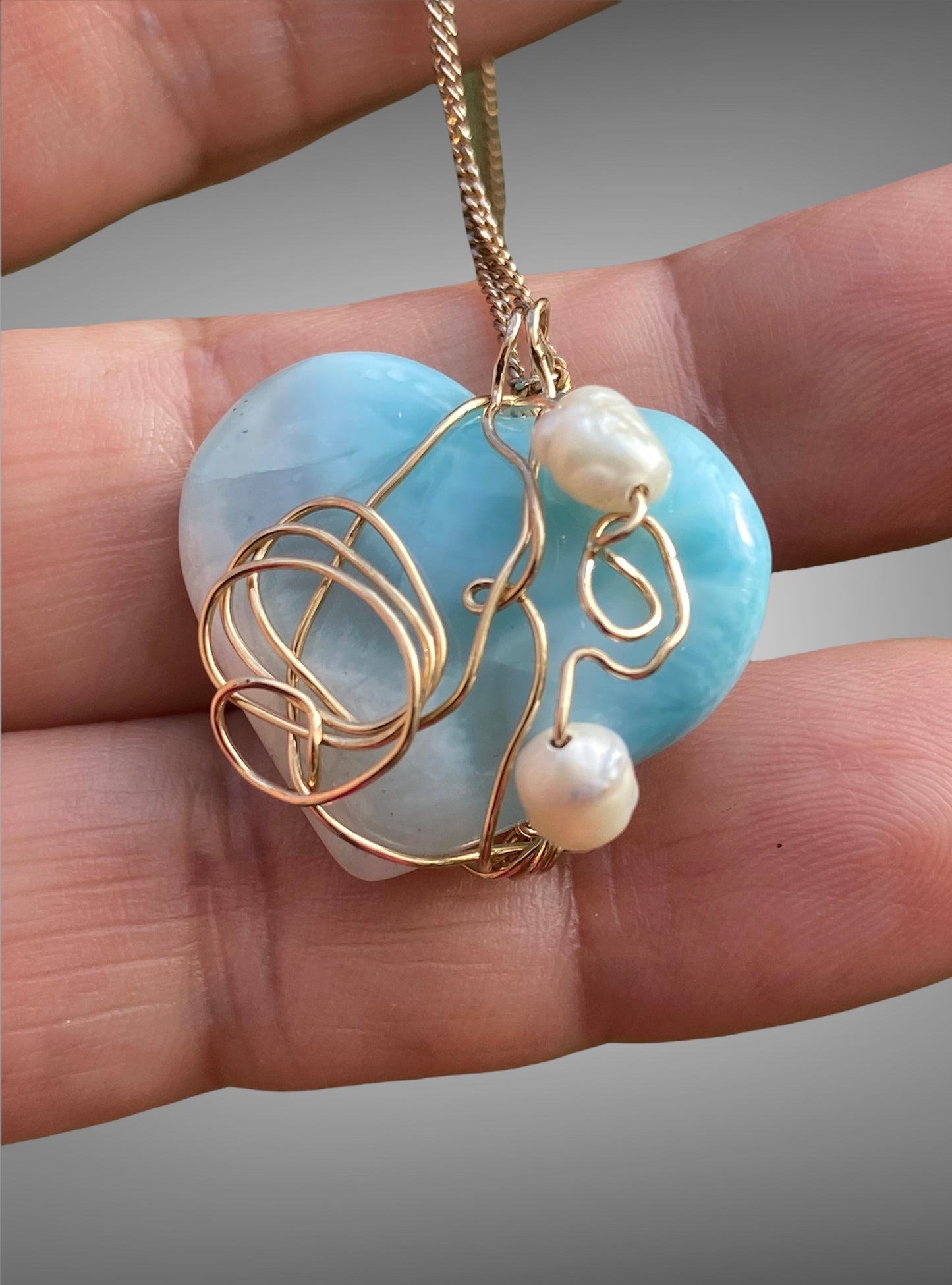Larimar Heart Pendant
