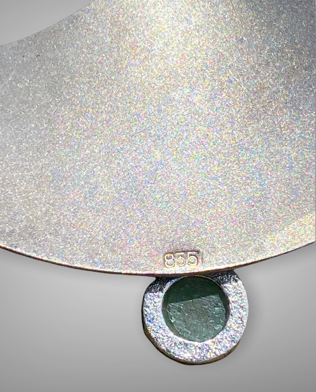 Rolph Scarlett Modernist 835 Silver Green Stone Pendant C1950-70