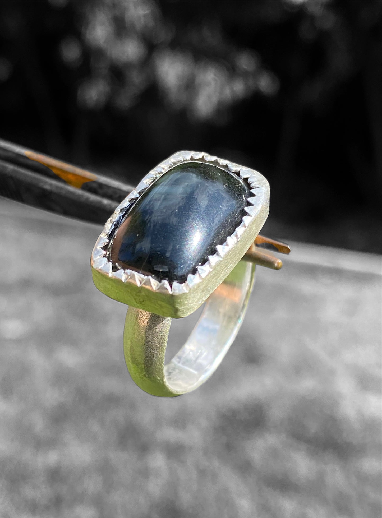 Rainbow Obsidian Ring