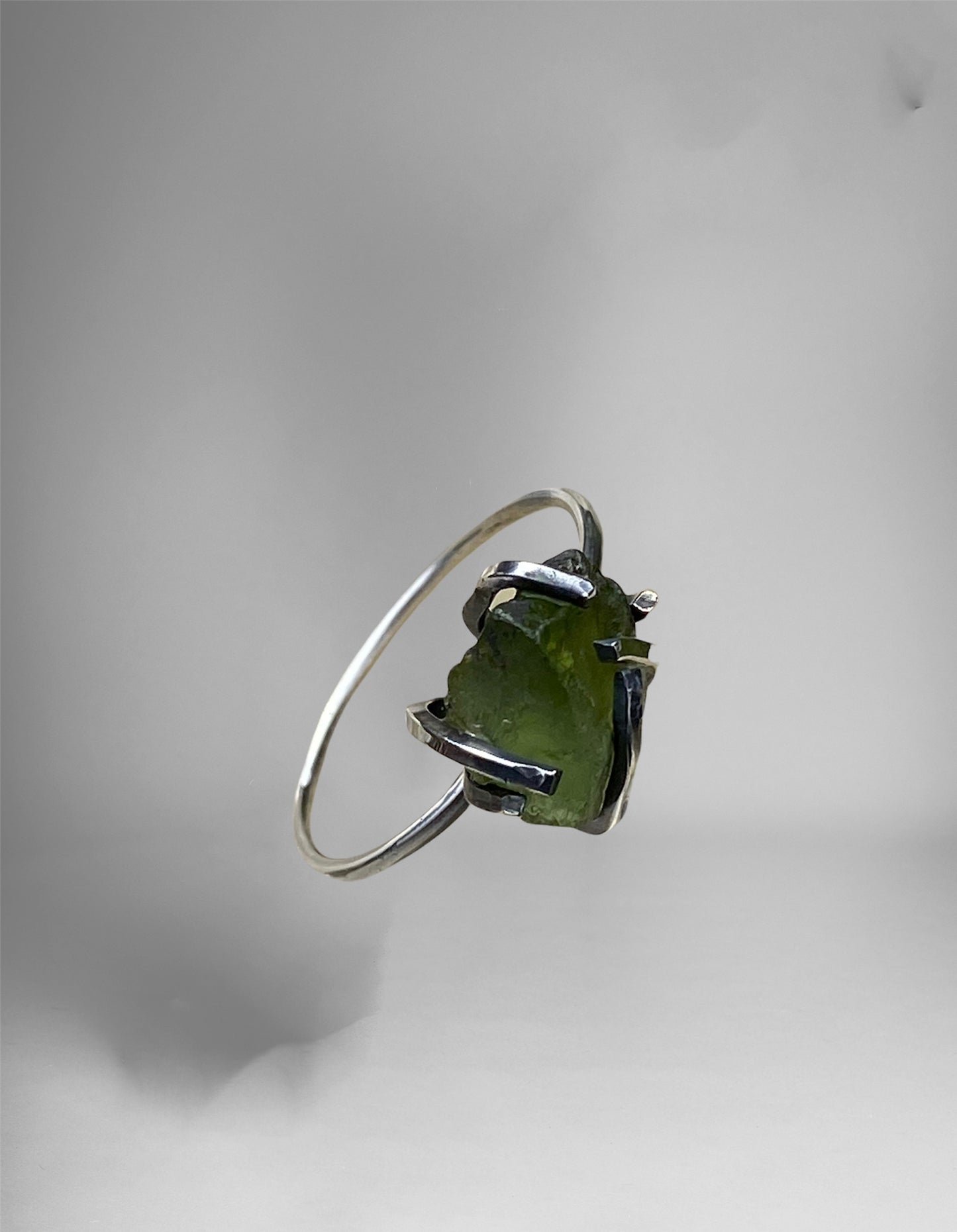 Freeform Rough Natural Peridot Ring