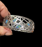 STERLING SILVER SOUTH AUSTRALIAN OPAL INLAY BANGLE