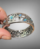 STERLING SILVER SOUTH AUSTRALIAN OPAL INLAY BANGLE