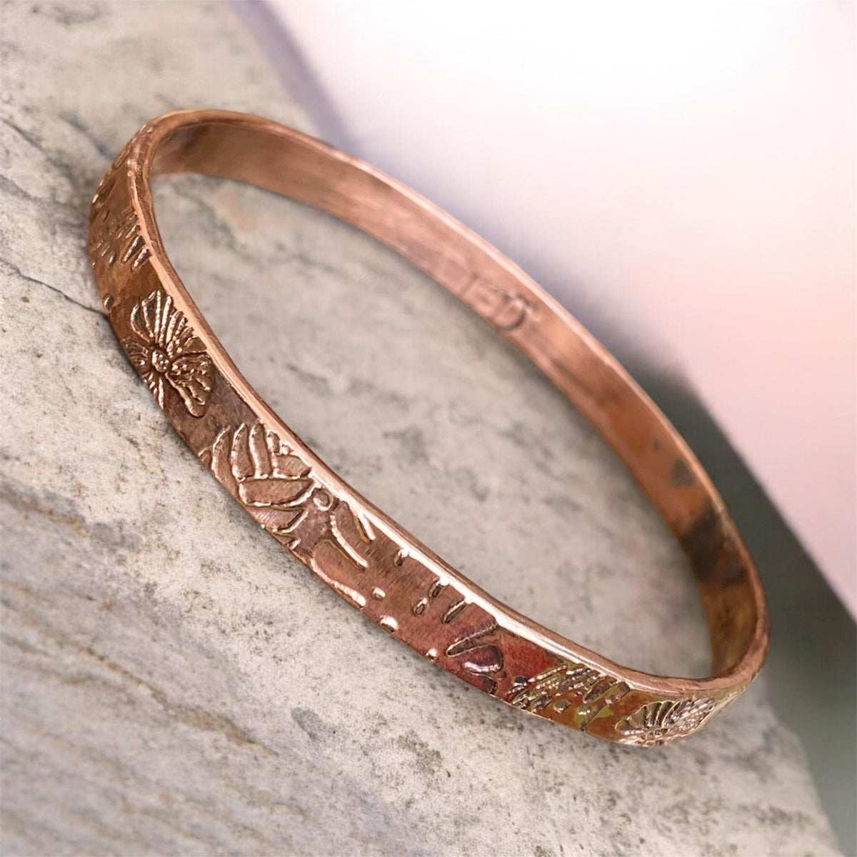 Botanical Copper Bangle Custom Commission sold