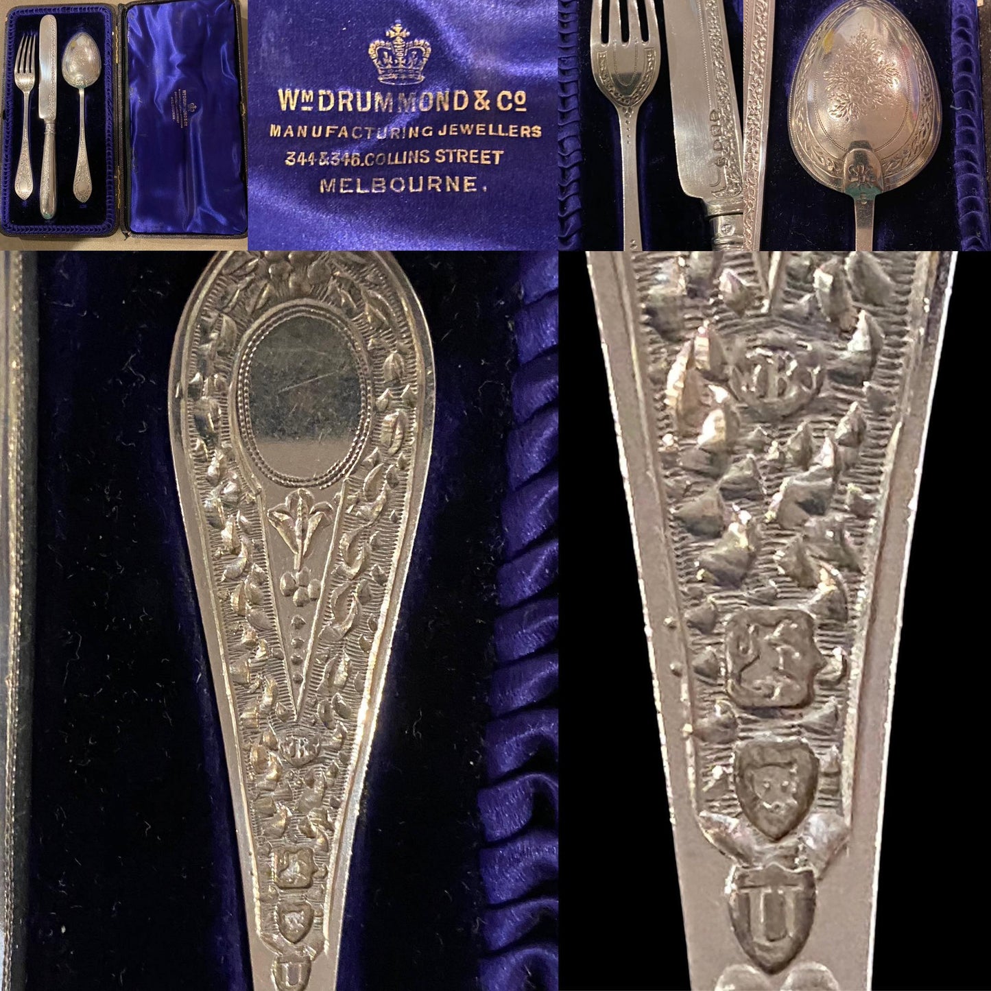Antique Sterling Silver Christening Set