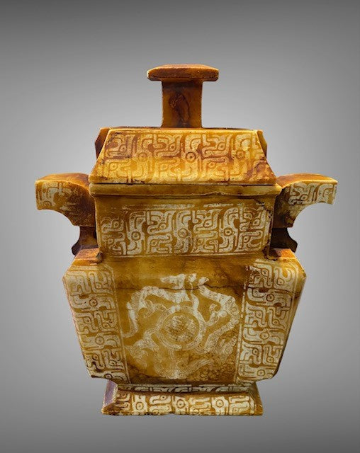 Antique Chinese Engraved Stone Urn Incense Burner Asian Art Decor Collectible