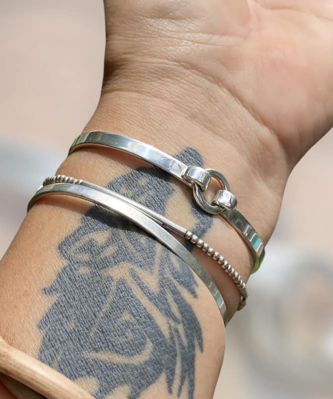 Handmade Solid Sterling Silver Cuff Bracelet for Sam sold