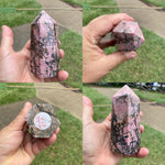 Natural Rhodonite Gemstone Tower Obelisk