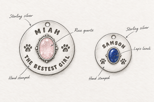 Custom Sterling Silver Pet Tags for Miah and Samson sold
