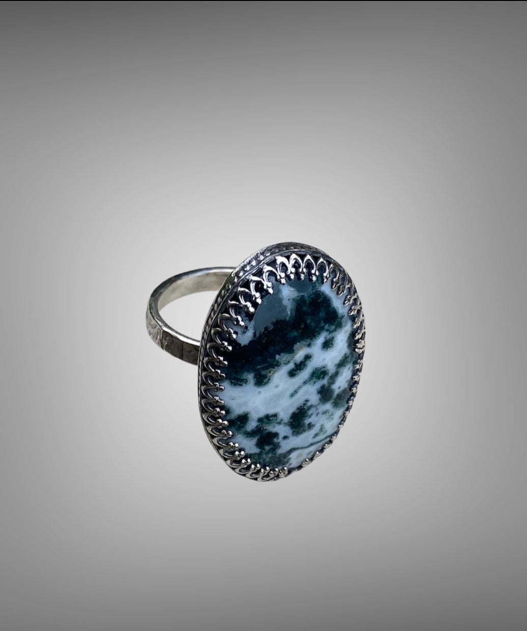 Handmade Moss Agate Ring