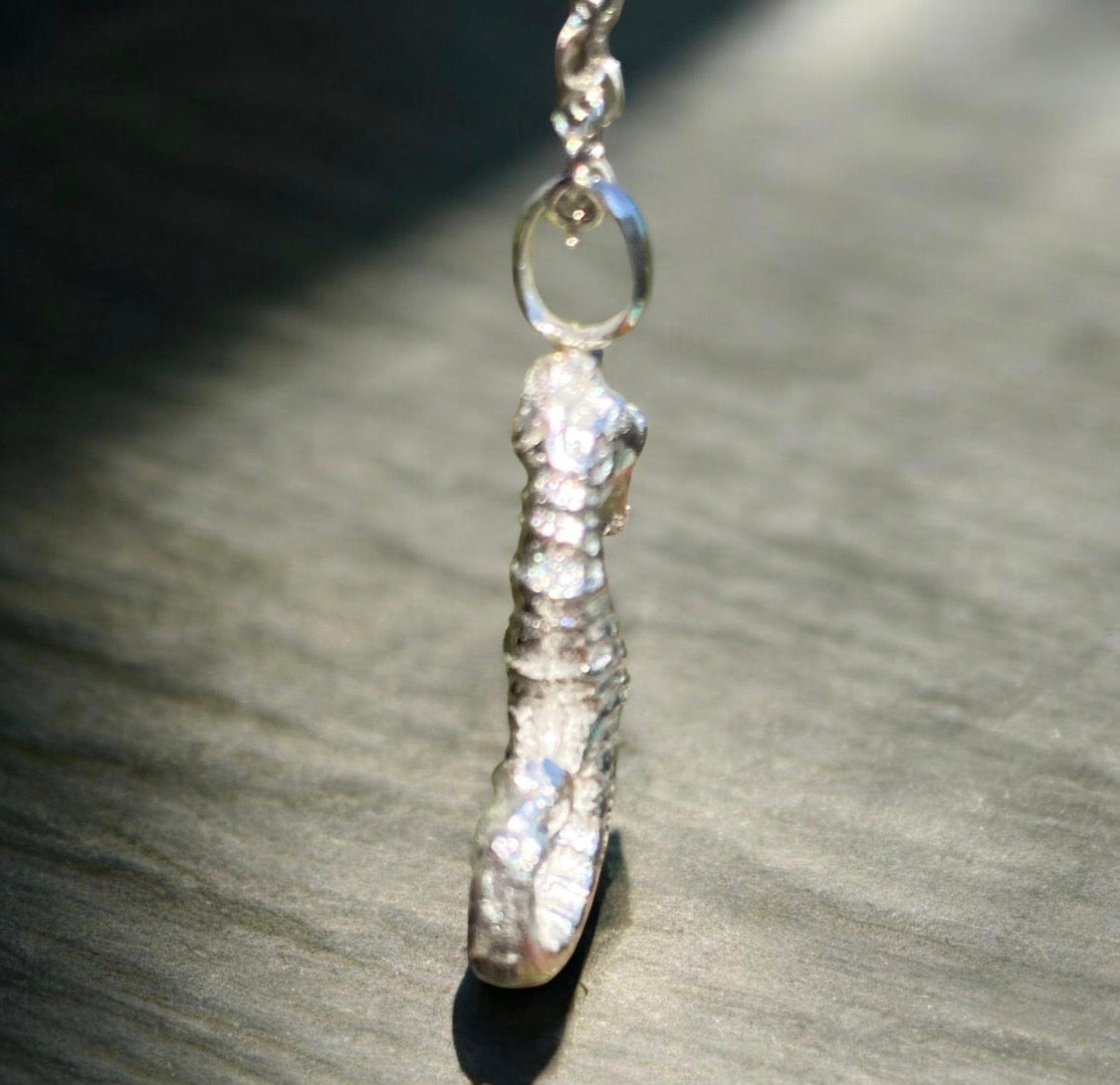 Handcrafted Sand Cast Sterling Silver Seahorse Pendant | Made in Australia