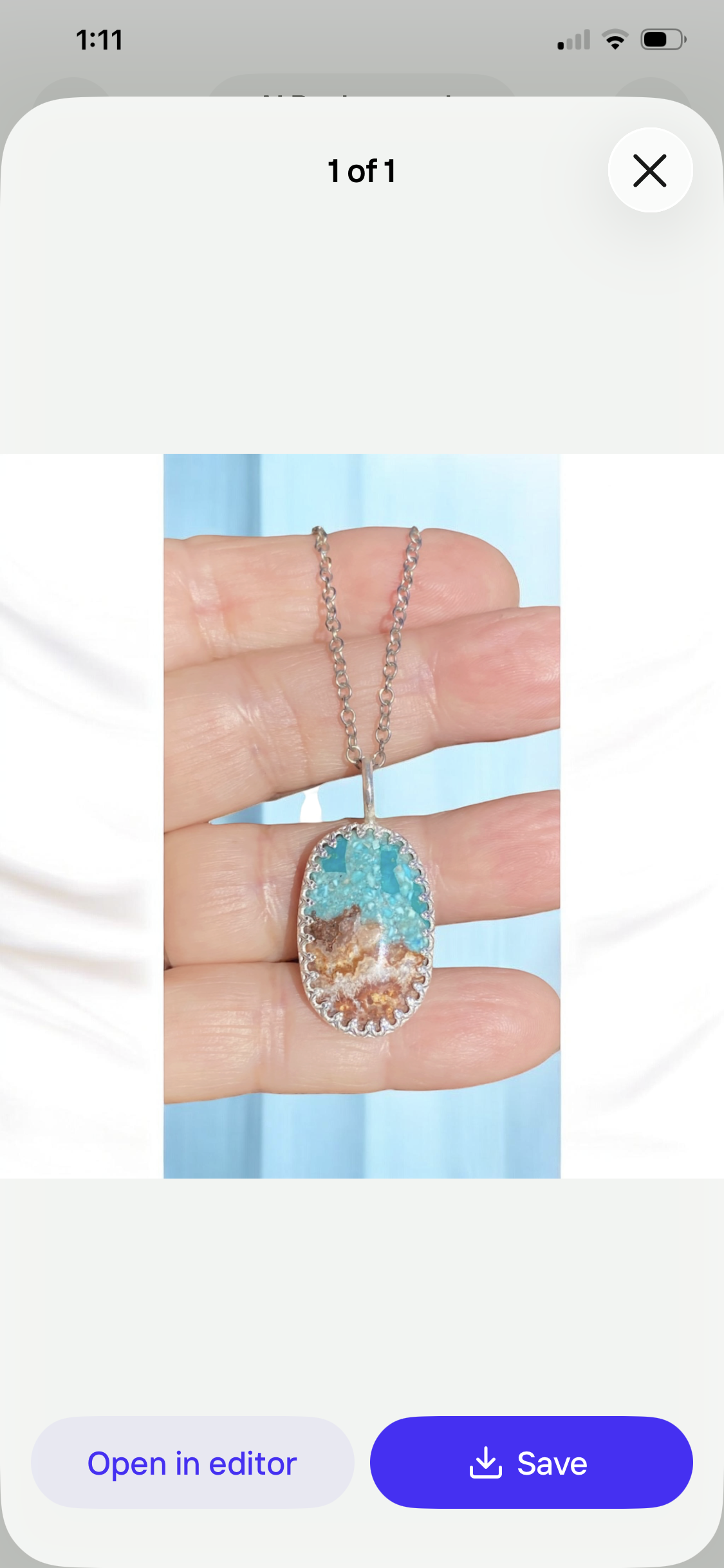 Handcrafted Bacon Opal & Turquoise Inlay Sterling Silver Pendant