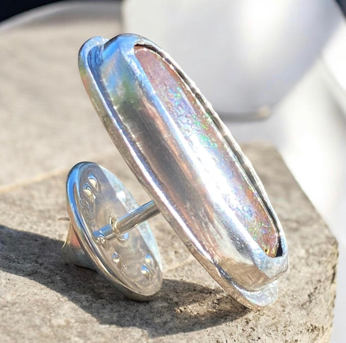 Custom Sterling Silver Australian Opal Hat Pins | SOLD