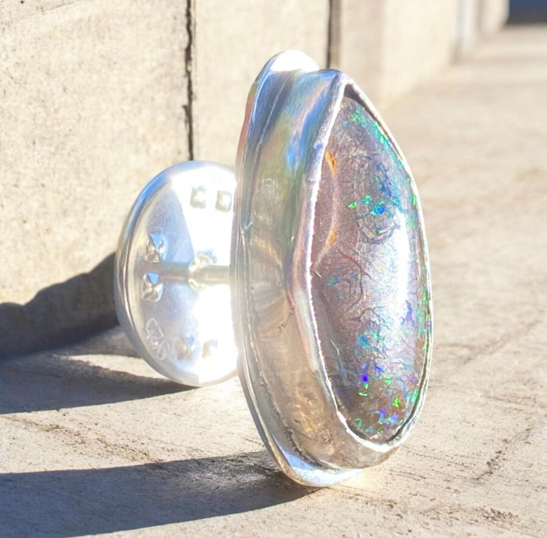 Custom Sterling Silver Australian Opal Hat Pins | SOLD