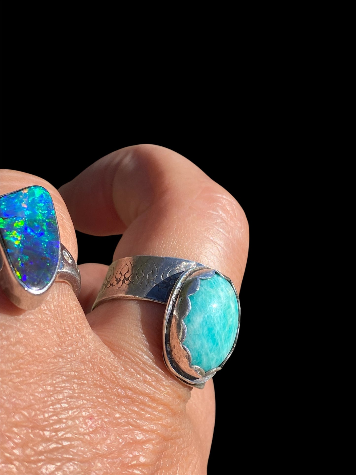 Handmade Amazonite Sterling Silver Ring