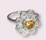 Handmade Sunflower Citrine Ring