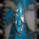 Handmade Colbaugh Composite Kingman Turquoise & Pink Opal Ring