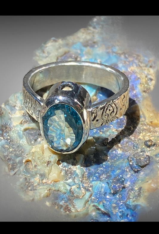 Handmade Oval Blue Topaz Ring sold