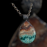 Handmade Bacon Opal & Turquoise Inlay Artisan Pendant