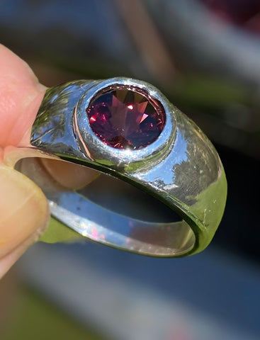 Handmade Garnet Sterling Silver Ring