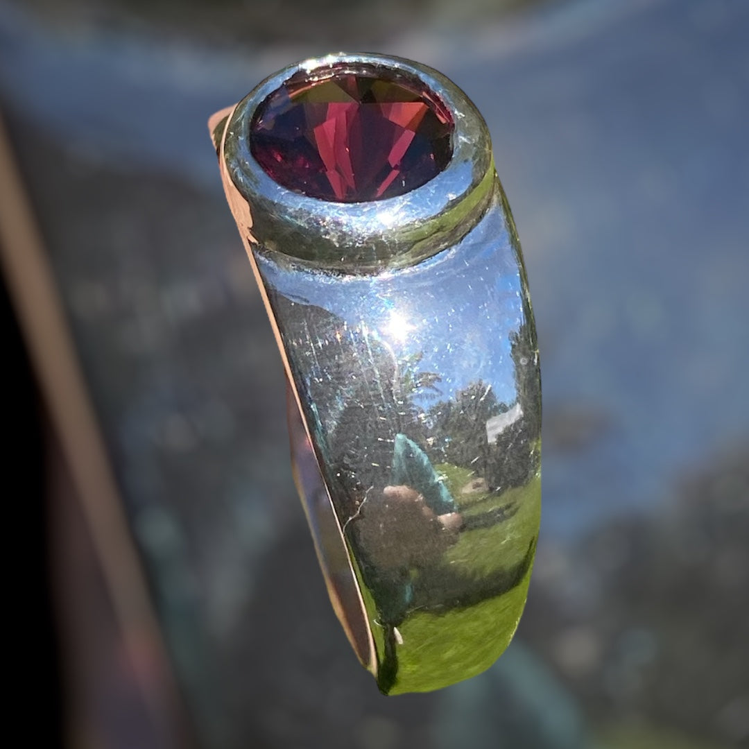 Handmade Garnet Sterling Silver Ring sold