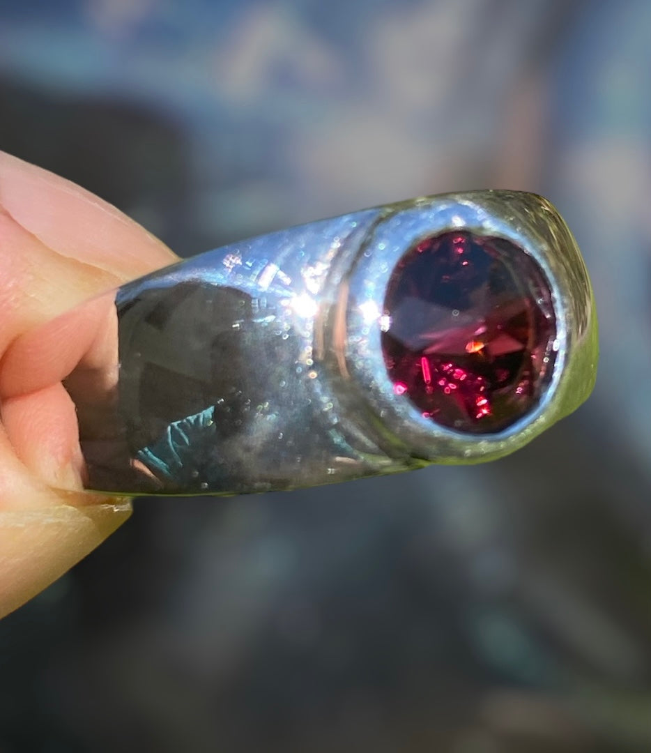 Handmade Garnet Sterling Silver Ring sold