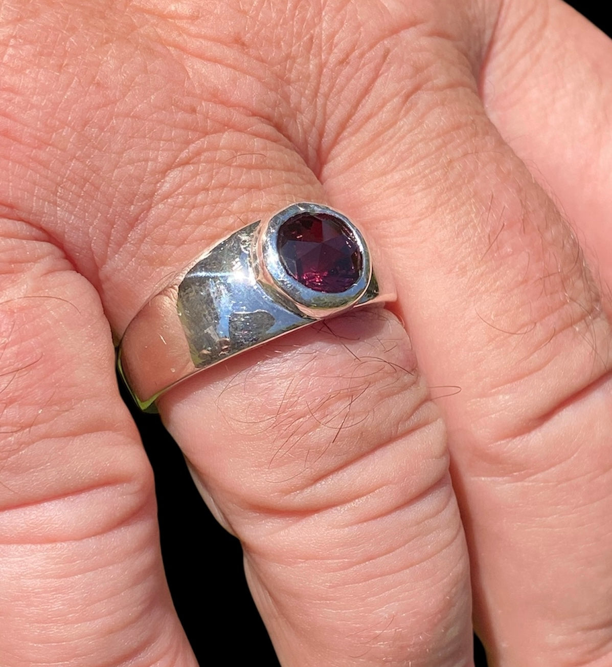 Handmade Garnet Sterling Silver Ring sold