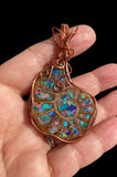 Copper Wrapped Ammonite Pendant