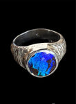 Bright Blue Opal Handmade Ring