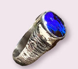 Bright Blue Opal Handmade Ring